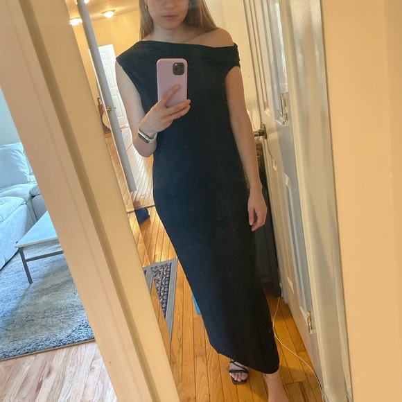 Enza Costa Exposed Shoulder Maxi Dress in Black Size XS - Picture 5 of 9